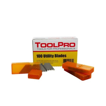TOOLPRO Drywall Utility Knife Blades 100Pack, 100PK TP01060